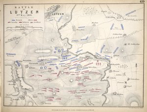 Map of the Battle of Lutzen, 1848